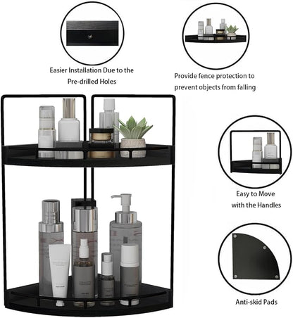 Dorhors 2-Tier Bathroom Counter Organizer, Vanity Counter Corner Shelf - Image 4