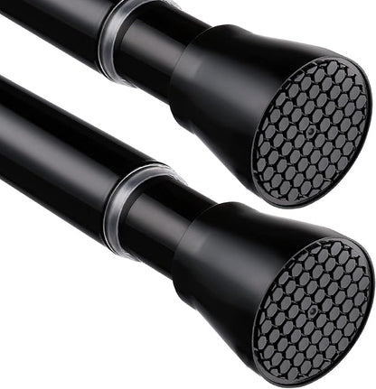 2 Pack Black Tension Curtain Rod 30 to 64 Inch, Adjustable Curtain Rod by MEXAUSPRINGCURTAINRODS