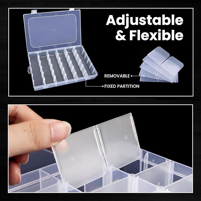Budreu 8pack 36 Grids Plastic Clear Organizer Box bead Storage Containers - Image 3