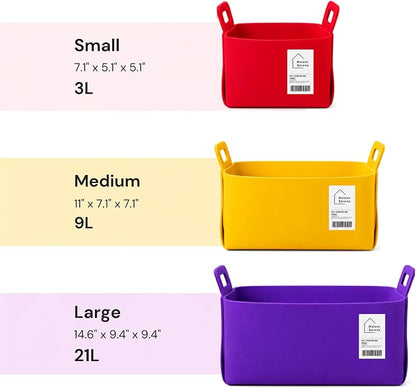 Collapsible Felt YELLOW Storage Basket - Image 2