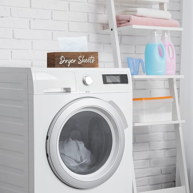 Blulu Dryer Sheet Holder for Laundry Room Wooden Dryer Sheet Container Sheets - Image 4