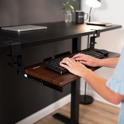 VIVO Large Height Adjustable Under Desk Keyboard Tray, C-clamp Mount System - Image 9