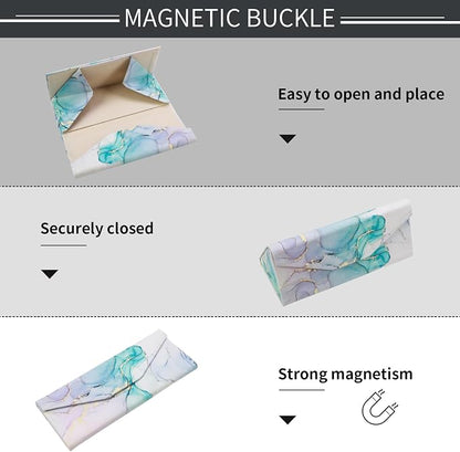 Foldable Glasses Case, Magnetic PU Leahter Sunglasses Case, Cute Hard Shell - Image 5
