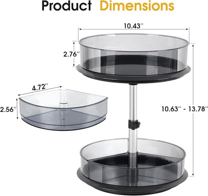 2 Tier Medicine Cabinet Organizer, Rotary Turntable Organizer - Image 3