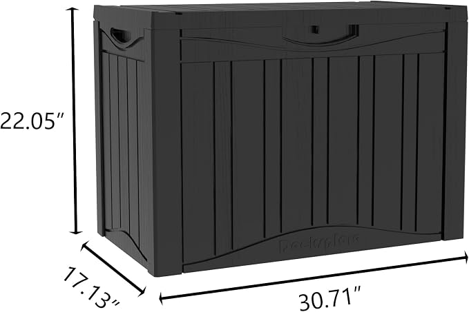 45 Gallon Deck Box, Resin Outdoor Indoor Waterproof Storage Box, Lockable - Image 2