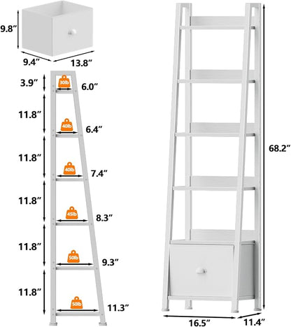 Furologee 6 Tier Ladder Shelf, Ladder Bookshelf - Image 3