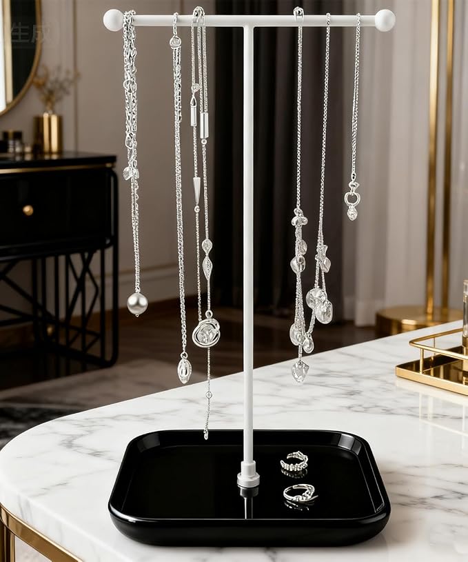 VROOMIUM Necklace Holder- Ceramic Base 1ft Height Jewelry Organizer Stand - Image 7