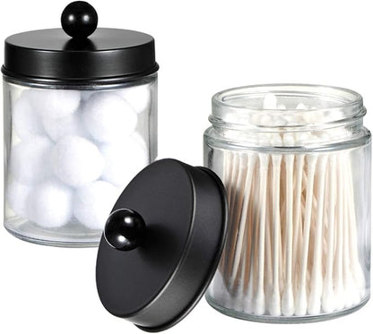 Amolliar 6Pc Apothecary Jars Bathroom Vanity Organizer- Rustic Farmhouse Decor - Image 3