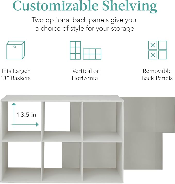 Best Choice Products Kids Bookcase 6-Cube Storage Organizer, 13.5in Shelf - Image 3