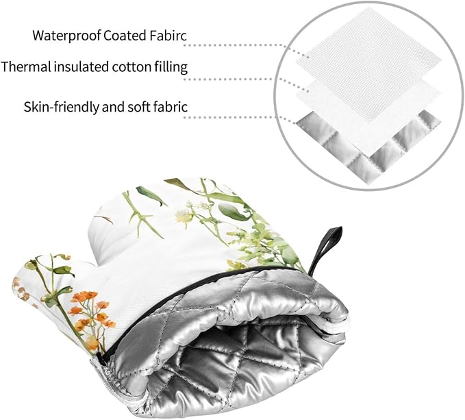 Springtime Herb Garden Advanced Oven Gloves and Pot Rack Kit | Insulated - Image 5