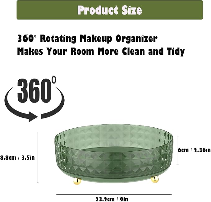 Makeup Perfume Organizer, 9 Inch /23cm 360 Degree Rotating Skincare Organizer - Image 2