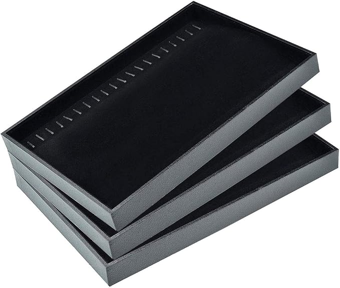 Black Velvet Stackable 20 Hooks Necklace Jewelry Tray Showcase Display - Image 5