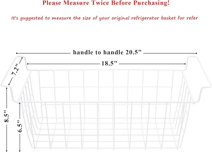 Chest Freezer Baskets 20.5 Inch, Chest Freezer Organizer Bins Metal Wire - Image 2