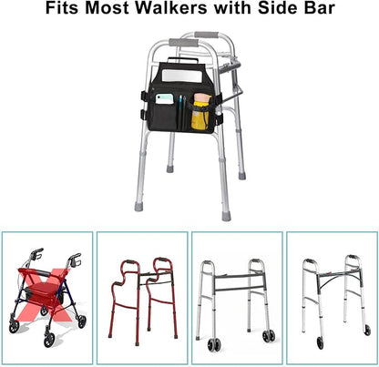 supregear Side Walker Bag, Walker Accessories Bag w/Cup Holder, Folding Walker - Image 6