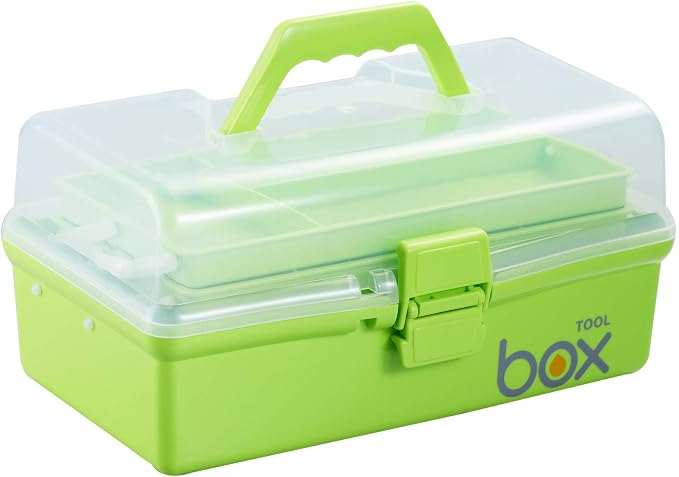12'' Three-Layer Clear Plastic Storage Box/Tool Box by Kinsorcai