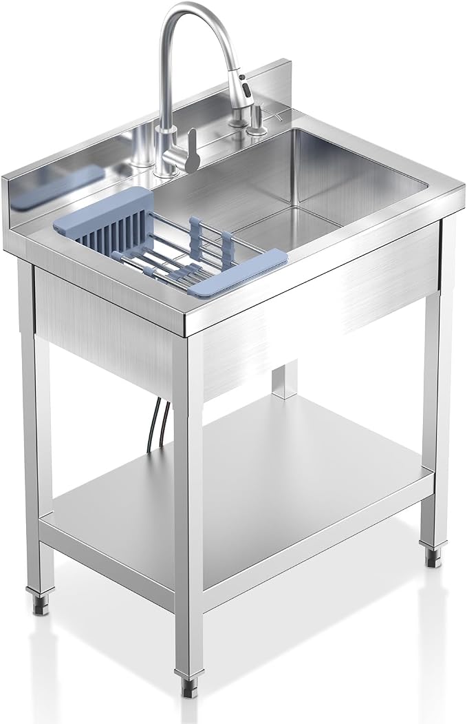 Stainless Steel Utility Sink, Hoses and Drain Kit by Unknown
