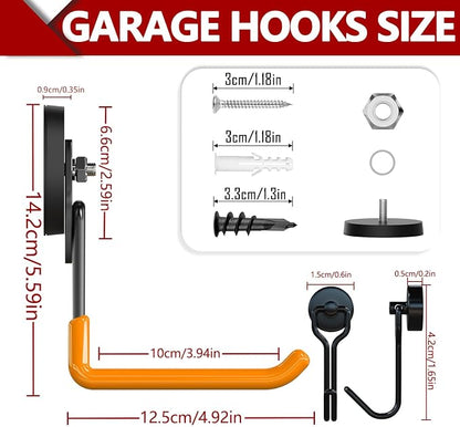 3-H Heavy Duty Magnet Garage Hooks 4 Pack, Extra Large Strong Magnetic Hooks - Image 2