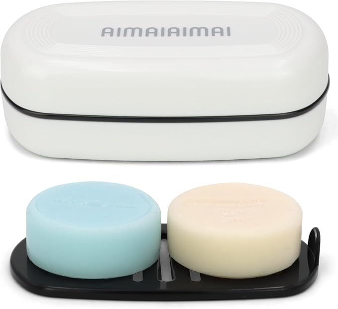 Shampoo Bar Holder Travel Case for Two Bars – Compatible by AIMAIAIMAI