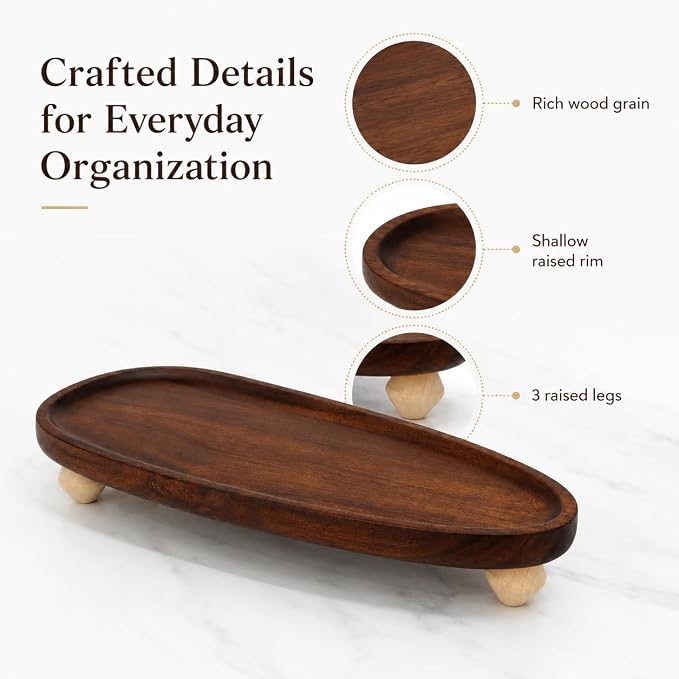 Wooden Entryway Catchall Tray for Keys, Watch & Small Essentials - Image 4