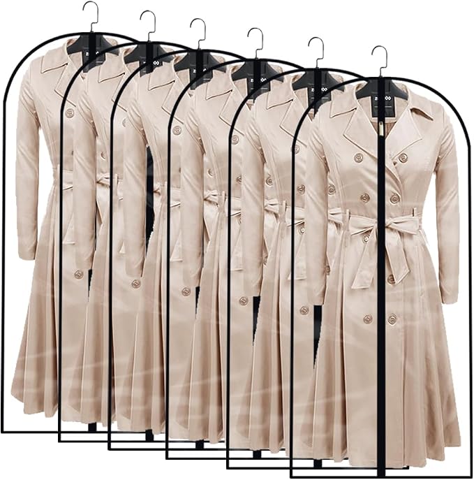 Clear Garment Bags for Hanging Clothes Travel Clothes Storage Bags Closet Cover by HomeClean