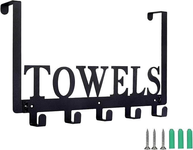 Azmoncy Over The Door Hooks, Towel Rack by Azmoncy