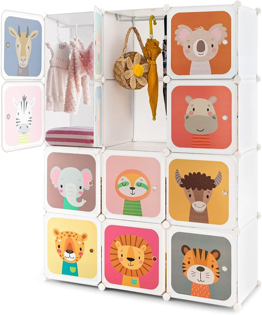 Costzon Kids Closet, Cartoon DIY Modular Dresser Storage Organizer by Costzon