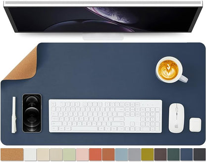 Cork Desk Mat - Dual-Sided Desk Pad by HOMIEAZICOZI