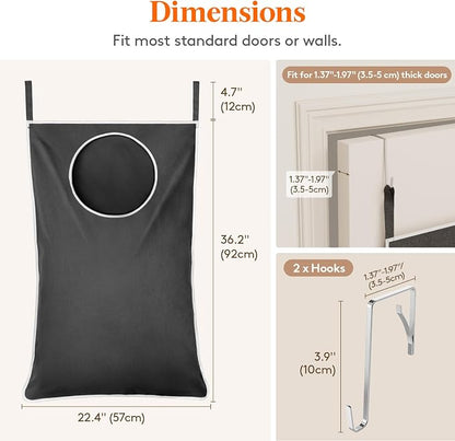 Lifewit 2 Pack Over Door Laundry Hamper, Large Collapsible Hanging Laundry - Image 2