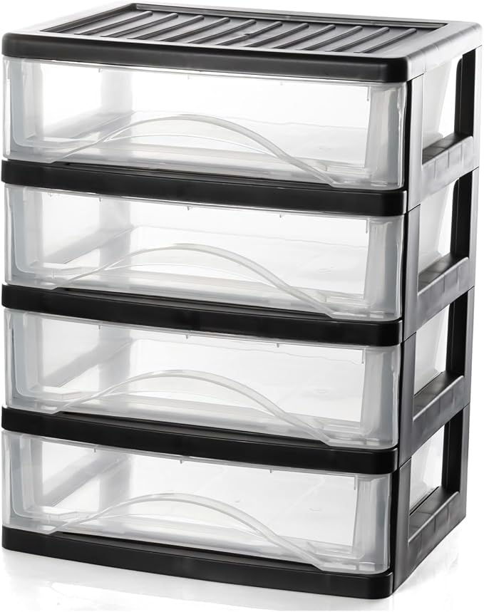 BYCY 4-Drawer Clear Stacking Desktop Organizer by BYCY