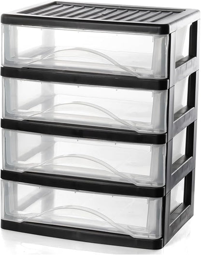 BYCY 4-Drawer Clear Stacking Desktop Organizer by BYCY