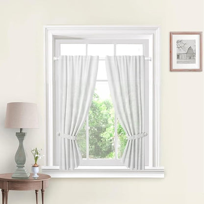 AIZESI Tension Rod 18-36 inch，1Pcs White Adjustable Tension Curtain Rod No - Image 8