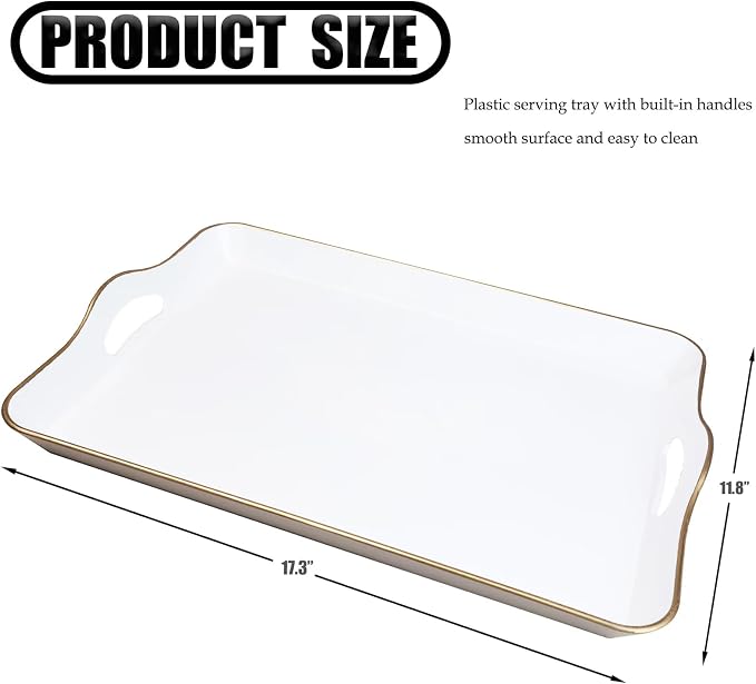 Spsyrine White Decorative Serving Tray - Image 4
