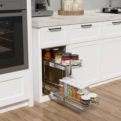 OCG 2 Tier Pull Out Cabinet Organizer, Pull Out Drawers - Image 7
