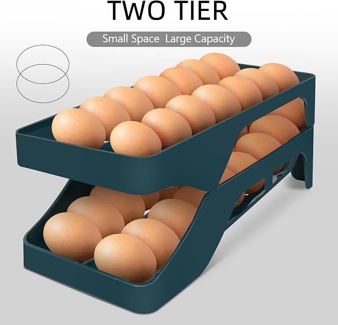 Egg Holder for Fridge Automatic Rolling Egg Dispenser for Refrigerator Kitchen - Image 4
