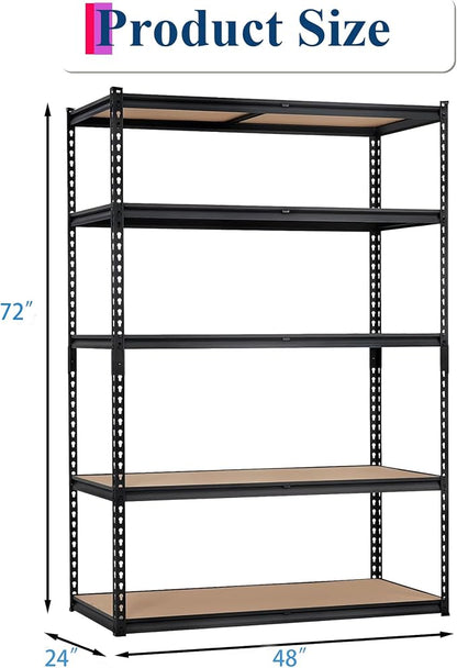 5-Tier Garage Storage Shelves for Kitchen Pantry Basement Bathroom Laundry - Image 3