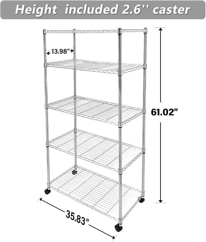 Simple Deluxe Heavy Duty 5-Tier Storage Shelving Unit, 35.83" W x 13.98" D x - Image 3