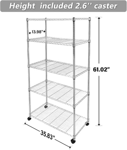 Simple Deluxe Heavy Duty 5-Tier Storage Shelving Unit, 35.83" W x 13.98" D x - Image 3