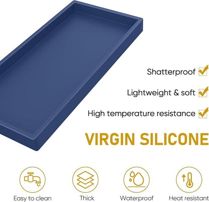 Bathroom Counter Tray, EG-SIPRO High-Grade Thickened Silicone Vanity Tray - Image 3