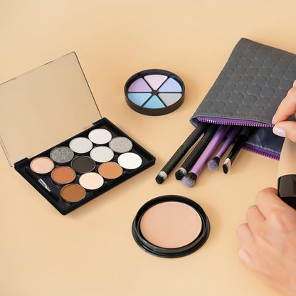 FRCOLOR Magnetic Eyeshadow Palette Case 12 Round Pans and Brush Space-Saving - Image 8
