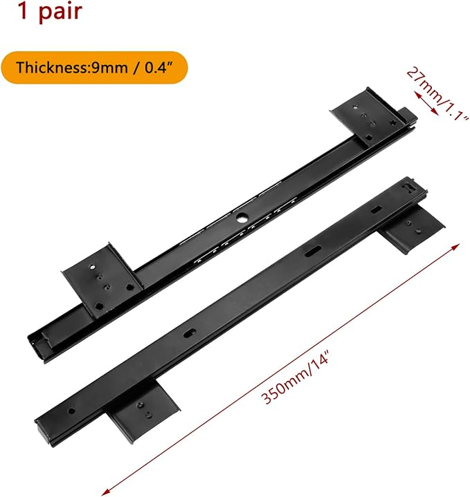 KUMGROT Black Keyboard Slide 14 Inches Keyboard Tray Under Desk Slide Keyboard - Image 2