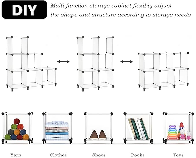 AWTATOS Closet Organizer 6 Cube Closet Storage Shelves DIY Stackable Clothes - Image 6