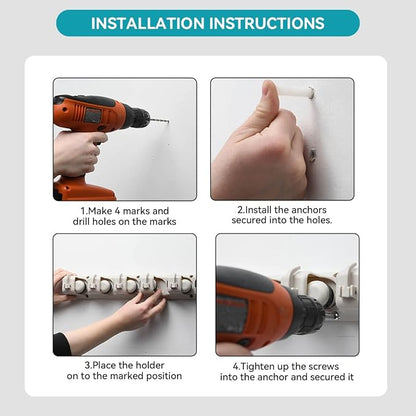 Broom Holder Wall Mount, 2 Packs Heavy Duty Cleaning Supplies Organizer - Image 4