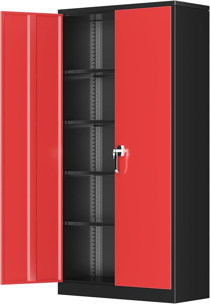 Greenvelly Metal Garage Storage Cabinet, Tall Cabinets by Greenvelly