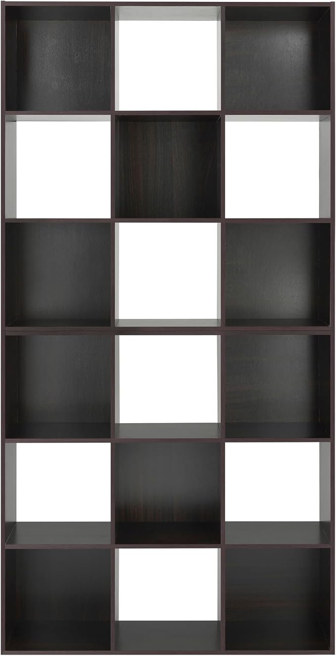 Whitmor 9 Cube Storage Organizer, 3 Tier Stackable MDF Wood Bookcase, Open - Image 7