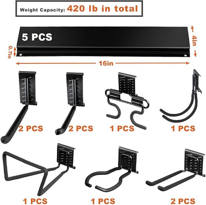 Wallmaster 15 PCS Tool Storage Rack, Garage Storage Wall Mount Organizer Garden - Image 4