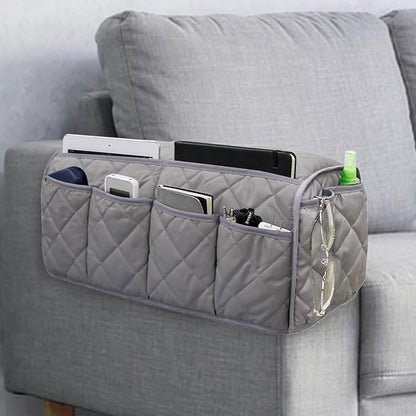 Sofa Armrest Organizer Non-Slip Arm Chair Bedside Caddy Storage Organizer by DECKALY