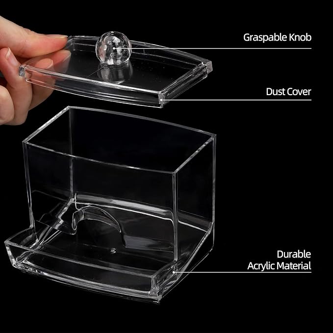Tbestmax 2 Pack 10oz Qtip Dispenser Big Clear Qtip Holder, Bathroom Container - Image 7