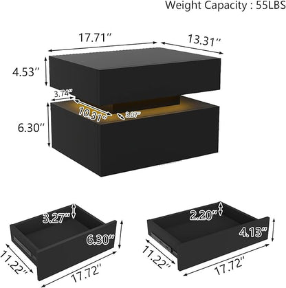 Floating Nightstand Set of 2, Modern Bedside Tables - Image 2