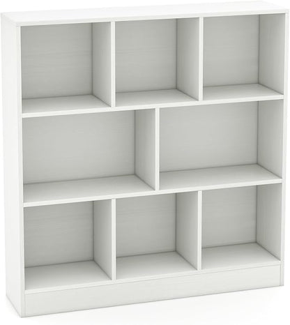 Giantex 8 Cube Bookcase, 4-Tier Freestanding Bookshelf w/ 8 Open Compartments - Image 9