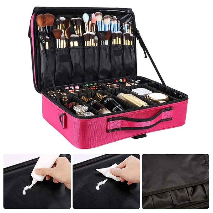 gzcz Travel Makeup Bag, Professional Cosmetic Bags - Image 5